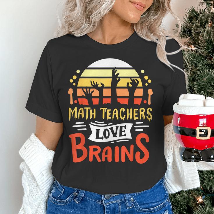Math Teachers Love Brains Halloween Costume Zombie For Men Women Women's T-Shirt, gift for family, gift for coworker