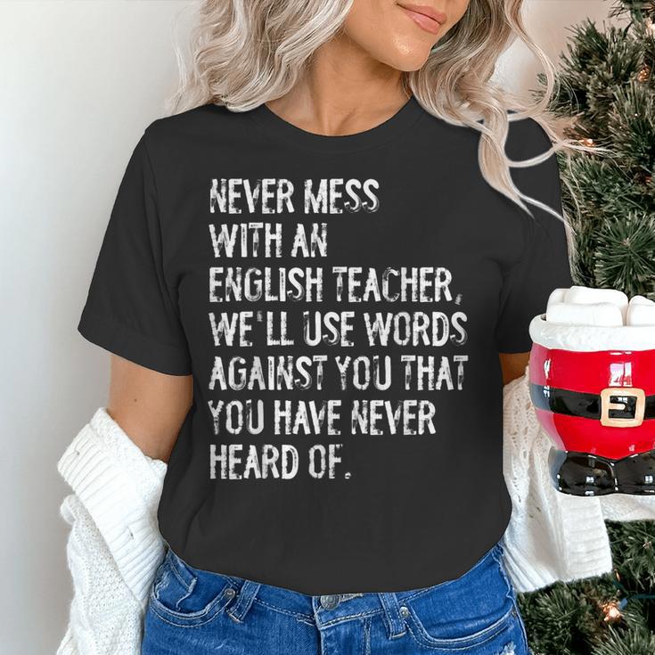 Never Mess With An English Teacher Back To School Women's T-Shirt, English Teacher Shirts, gift for family, gift for coworker