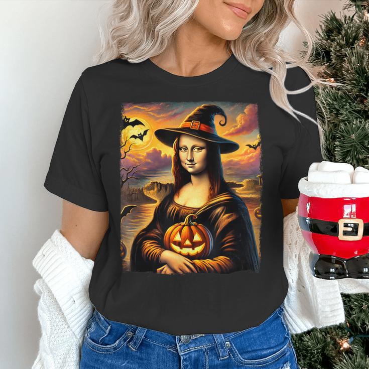 Mona Lisa Pumpkin Halloween Art Teacher Witchy Women Kids Women's T-Shirt, gift for family, gift for coworker Mona Lisa Pumpkin Halloween Art Teacher Witchy Women Kids Women's T-Shirt, gift for family, gift for coworker