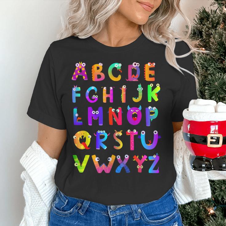 Monster ABC Cute Alphabet Halloween Teacher Costume Kids Women's T-Shirt, gift for family, gift for coworker Monster ABC Cute Alphabet Halloween Teacher Costume Kids Women's T-Shirt, gift for family, gift for coworker
