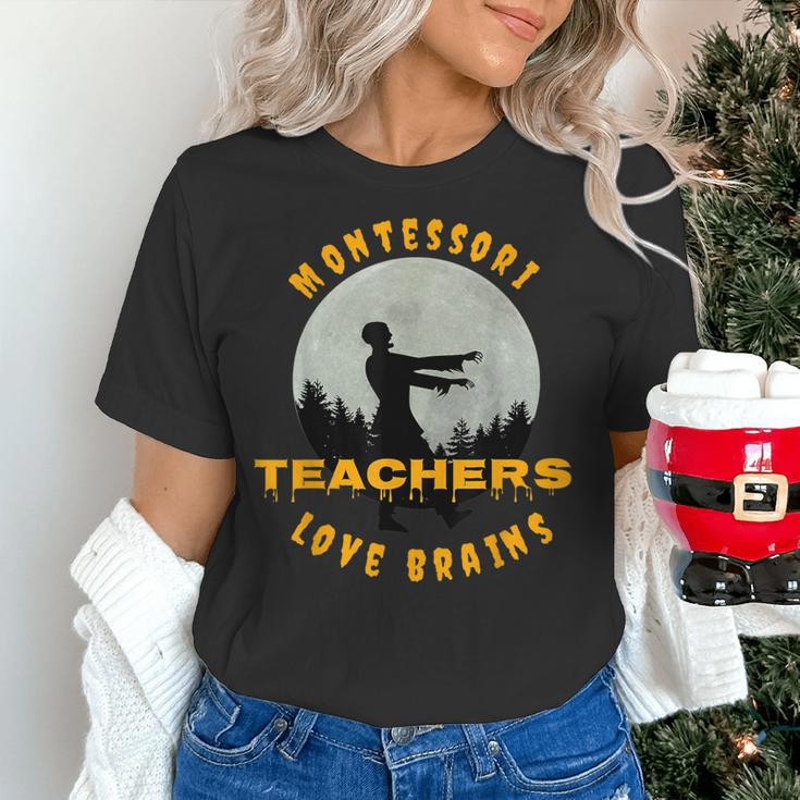 Montessori Teachers Love Brains Halloween Novelty Men Women Women's T-Shirt, gift for family, gift for coworker Montessori Teachers Love Brains Halloween Novelty Men Women Women's T-Shirt, gift for family, gift for coworker