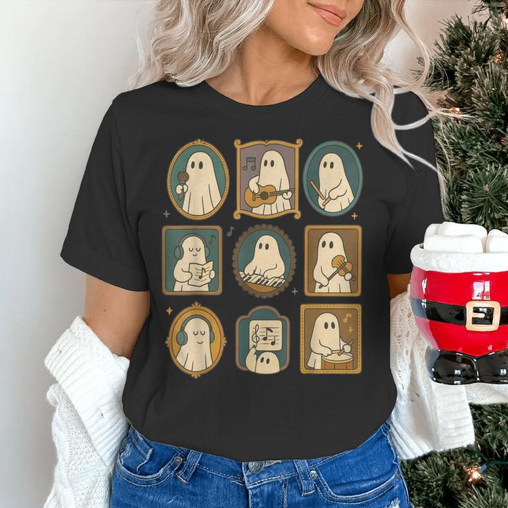 Music Teacher Orchestra Spooky Halloween Ghost Band Women's T-Shirt, gift for family, gift for coworker Music Teacher Orchestra Spooky Halloween Ghost Band Women's T-Shirt, gift for family, gift for coworker