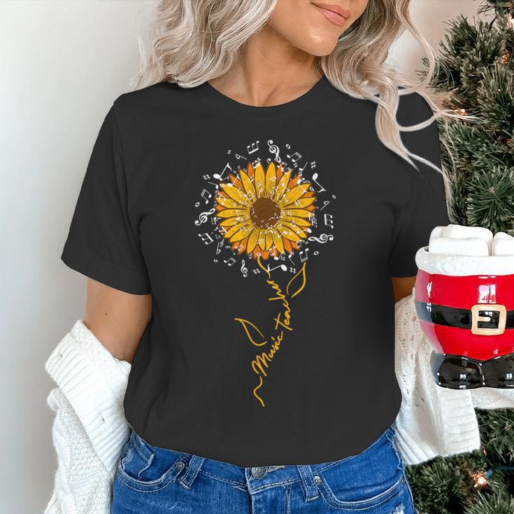 Music Teacher Shirt Sunflower Music Notes Musician Singer Women's T-Shirt, gift for family, gift for coworker Music Teacher Shirt Sunflower Music Notes Musician Singer Women's T-Shirt, gift for family, gift for coworker