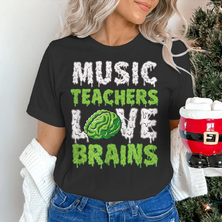 Music Teachers Love Brains Cute Teaching Halloween Women's T-Shirt, gift for family, gift for coworker Music Teachers Love Brains Cute Teaching Halloween Women's T-Shirt, gift for family, gift for coworker