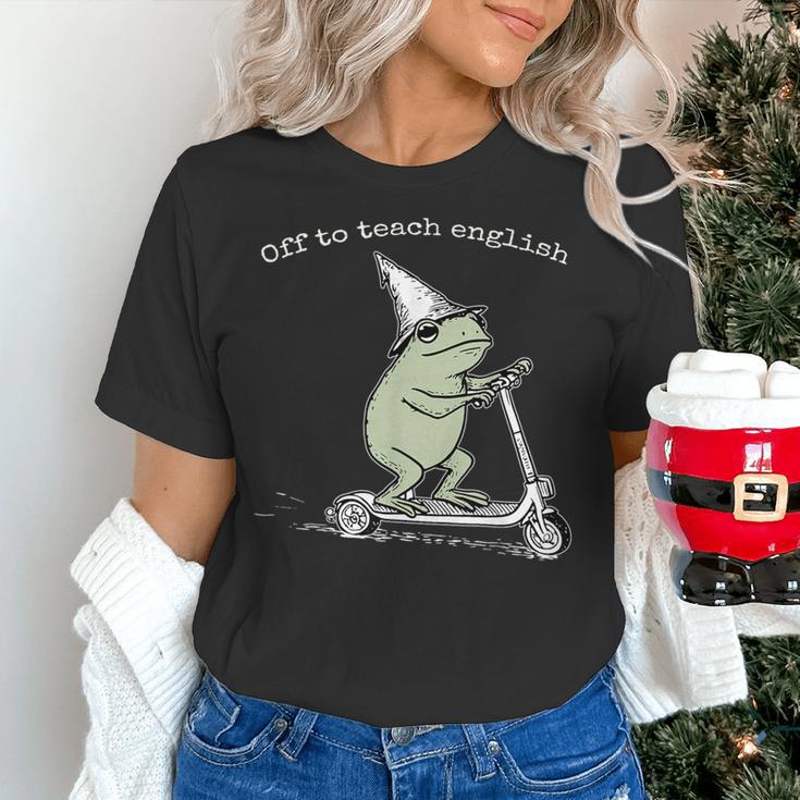 Off To Teach English Scooter Frog ESL Teacher Literature Women's T-Shirt, Esl Teacher Shirts, English Teacher Shirts, gift for family, gift for coworker Off To Teach English Scooter Frog ESL Teacher Literature Women's T-Shirt, Esl Teacher Shirts, English Teacher Shirts, gift for family, gift for coworker