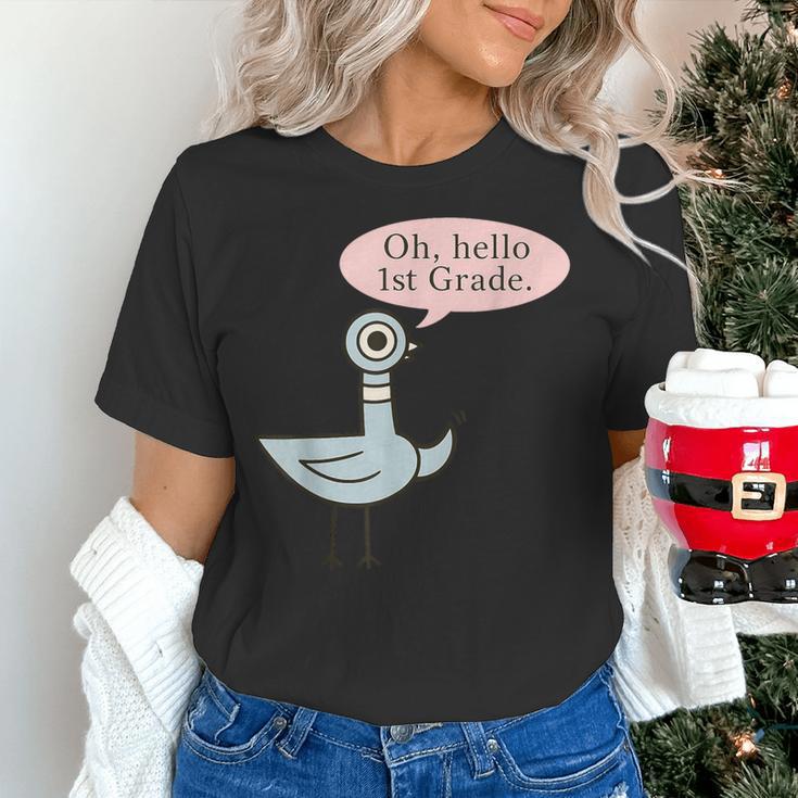 Oh Hello First Graders Cute Pigeon 1st Grade Teacher Women's T-Shirt, First Grade Teacher Shirts, gift for family, gift for coworker Oh Hello First Graders Cute Pigeon 1st Grade Teacher Women's T-Shirt, First Grade Teacher Shirts, gift for family, gift for coworker