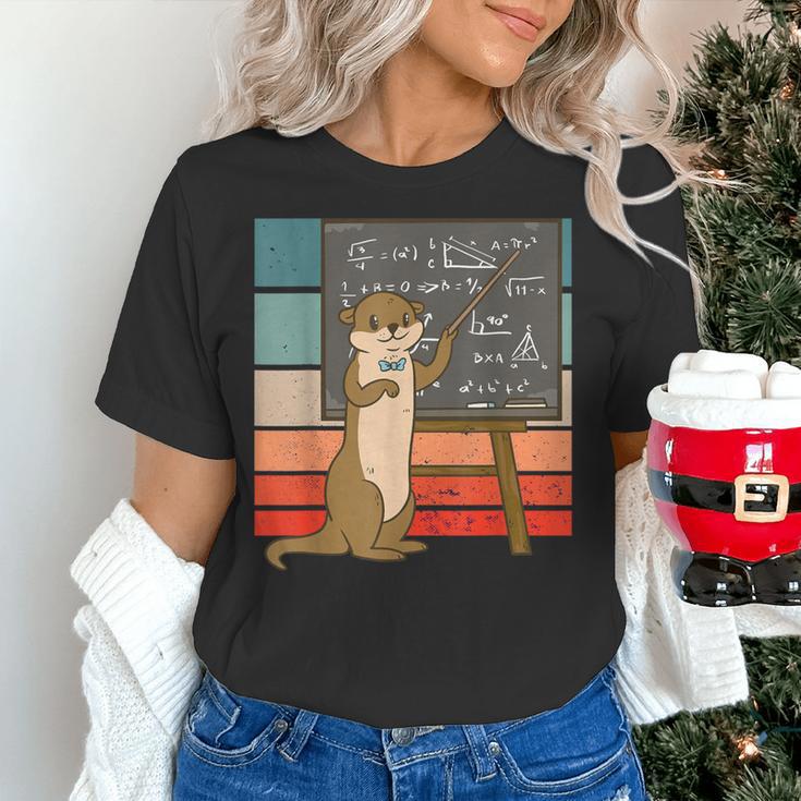 Otter Professor Teacher Teaching Maths Mathematics Women's T-Shirt, gift for family, gift for coworker