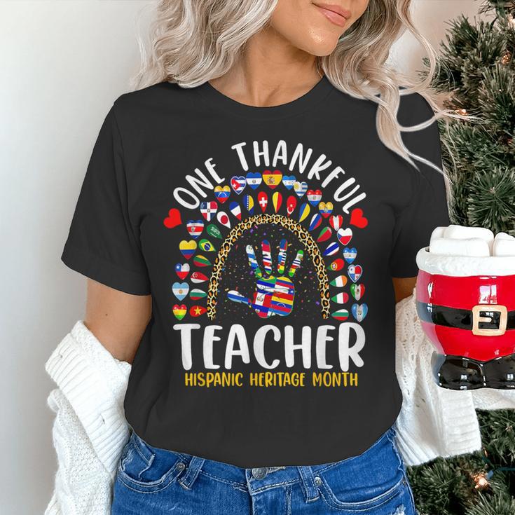 Hispanic Heritage Month One Thankful Teacher Rainbow Women's T-Shirt, gift for family, gift for coworker Hispanic Heritage Month One Thankful Teacher Rainbow Women's T-Shirt, gift for family, gift for coworker