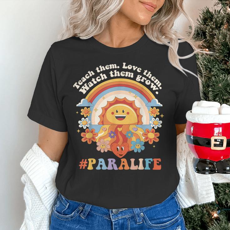 Paraprofessional Para Life Sun Flower Teacher Back To School Women's T-Shirt, gift for family, gift for coworker