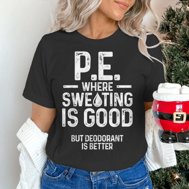 PE Physical Education Teacher Sweating Men Women Women's T-Shirt, Pe Teacher Shirts, gift for family, gift for coworker PE Physical Education Teacher Sweating Men Women Women's T-Shirt, Pe Teacher Shirts, gift for family, gift for coworker