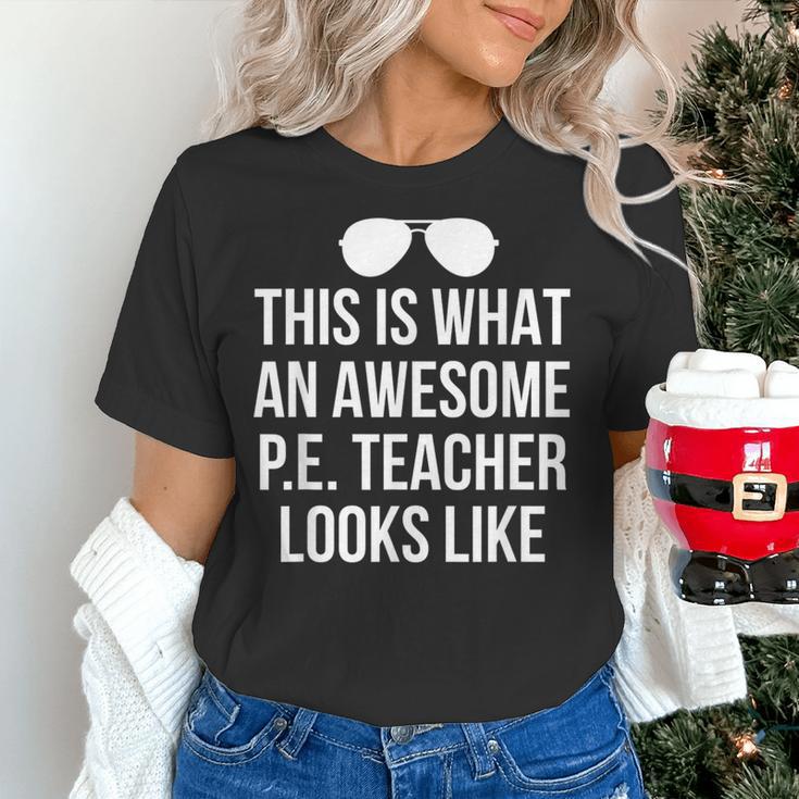 PE Teacher Sunglasses What Awesome Looks Like Women's T-Shirt, Pe Teacher Shirts, gift for family, gift for coworker PE Teacher Sunglasses What Awesome Looks Like Women's T-Shirt, Pe Teacher Shirts, gift for family, gift for coworker