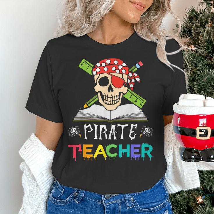 Pirate Teacher Halloween Skull Adult Women's T-Shirt, gift for family, gift for coworker Pirate Teacher Halloween Skull Adult Women's T-Shirt, gift for family, gift for coworker