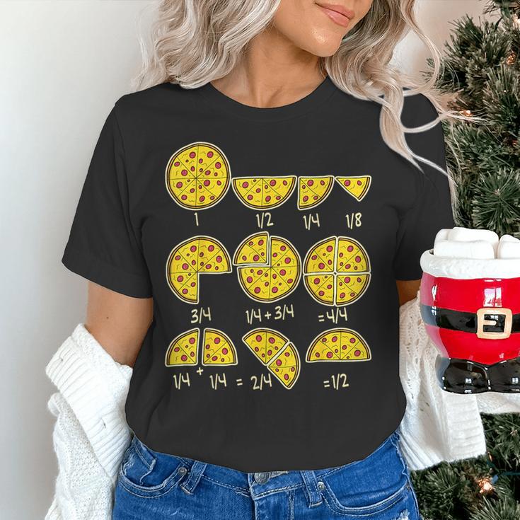 Pizza Salami Cheese Quick Math Fractions Math Teachers For Men Women Girls Kids Women's T-Shirt, gift for family, gift for coworker