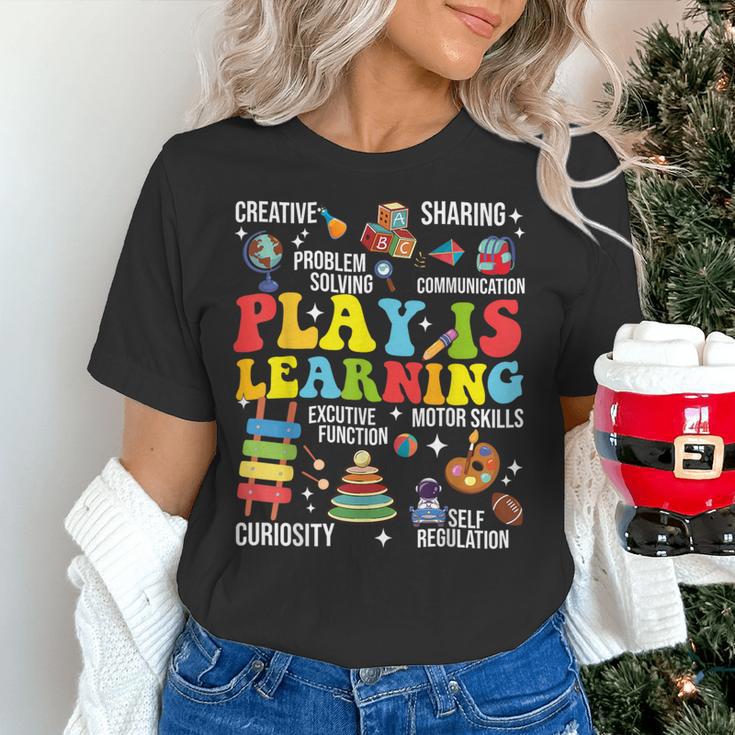 Play Is Learning Kindergarten Preschool Teacher Appreciation Women's T-Shirt, gift for family, gift for coworker