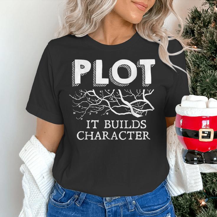 Plot It Builds Character Book Reading Teacher Women's T-Shirt, gift for family, gift for coworker Plot It Builds Character Book Reading Teacher Women's T-Shirt, gift for family, gift for coworker