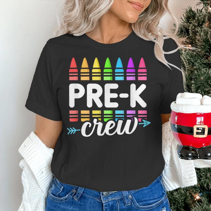 Pre-K Crew Teacher Team Squad Hello Back School Graduation Women's T-Shirt, gift for family, gift for coworker Pre-K Crew Teacher Team Squad Hello Back School Graduation Women's T-Shirt, gift for family, gift for coworker