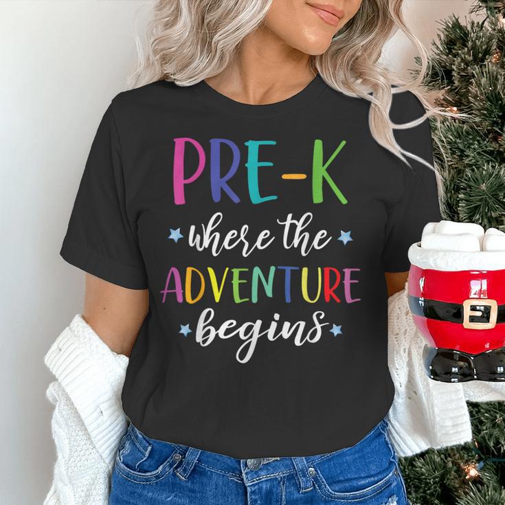 Pre-K Teacher Adventure Begins First Day Preschool Teachers Women's T-Shirt, gift for family, gift for coworker Pre-K Teacher Adventure Begins First Day Preschool Teachers Women's T-Shirt, gift for family, gift for coworker
