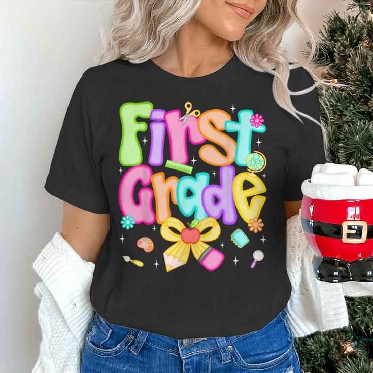 Preppy First Grade Back To School 1st Grade Teacher Girl Kid Women's T-Shirt, First Grade Teacher Shirts, gift for family, gift for coworker
