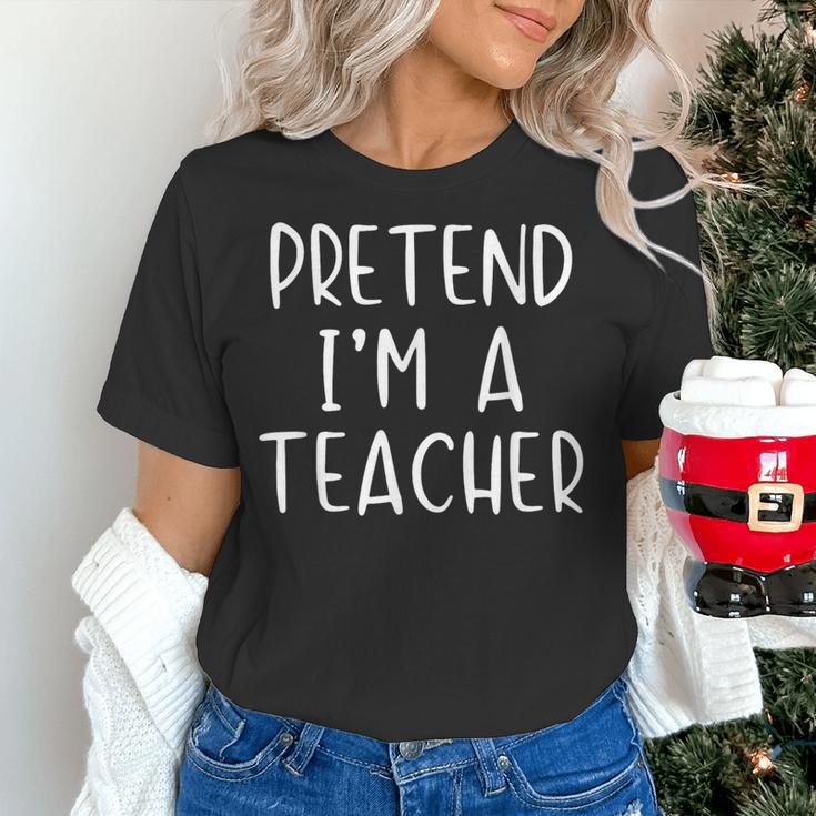 Pretend I'm A Teacher Costume Halloween Simple Adult Kid Women's T-Shirt, gift for family, gift for coworker