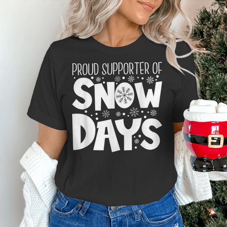 Proud Supporter Of Snow Days Teacher Christmas Men Women Women's T-Shirt, gift for family, gift for coworker