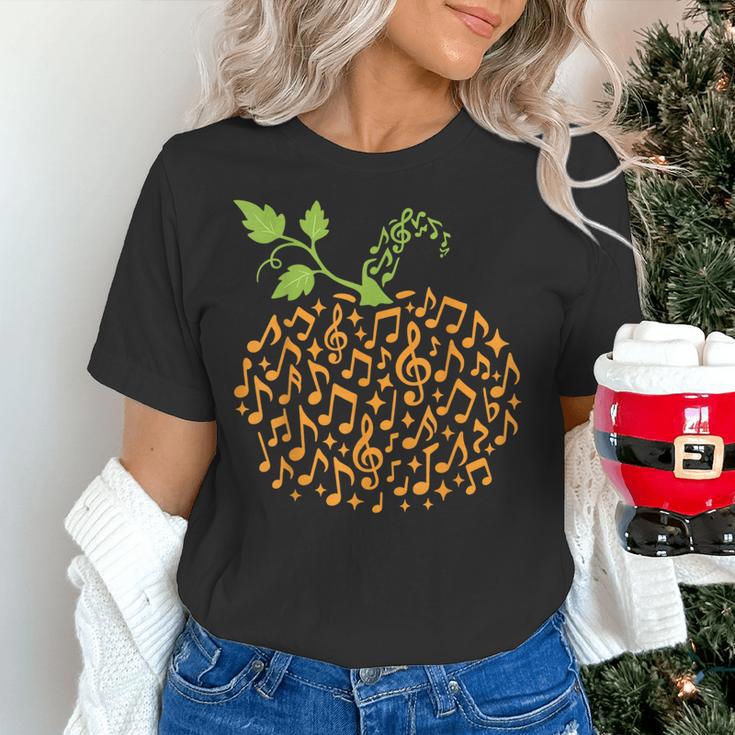 Pumpkin Music Notes Fall Teacher Autumn Halloween Women's T-Shirt, gift for family, gift for coworker Pumpkin Music Notes Fall Teacher Autumn Halloween Women's T-Shirt, gift for family, gift for coworker