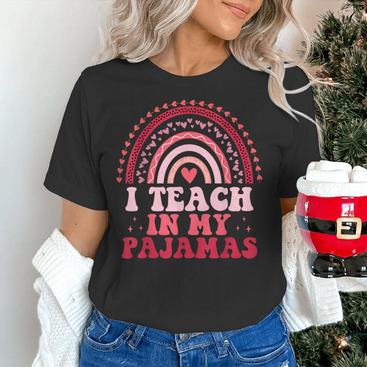 Rainbow Retro Homeschool Mom Teacher I Teach In My Pajamas Women's T-Shirt, gift for family, gift for coworker Rainbow Retro Homeschool Mom Teacher I Teach In My Pajamas Women's T-Shirt, gift for family, gift for coworker