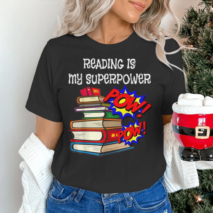 Reading Is My Super Power Superhero Best English Teacher Women's T-Shirt, Super Teacher Shirts, English Teacher Shirts, gift for family, gift for coworker