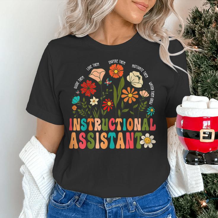 Retro Instructional Assistant Wildflowers Teacher Aide Women's T-Shirt, gift for family, gift for coworker Retro Instructional Assistant Wildflowers Teacher Aide Women's T-Shirt, gift for family, gift for coworker
