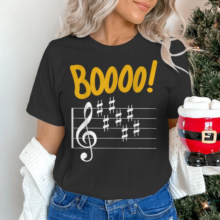 Scary Key Signature Boo Music Halloween Musician Teacher Men Women Women's T-Shirt, gift for family, gift for coworker