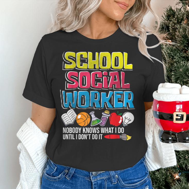 School Social Worker Teacher Caseworker Public Servant LSW Women's T-Shirt, gift for family, gift for coworker