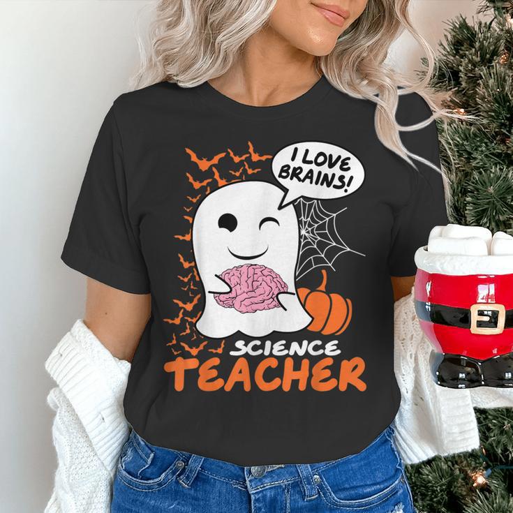 Science Teacher Cute Ghost Halloween Teacher Men Women Women's T-Shirt, Science Teacher Shirts, gift for family, gift for coworker