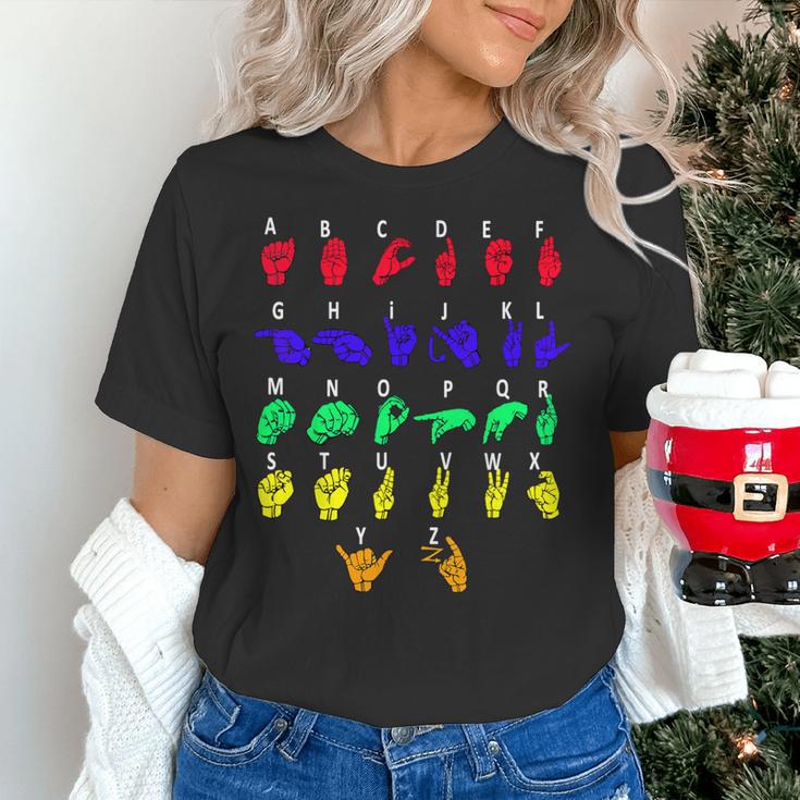 Sign Language Alphabet For ASL Interpreter Deaf Teacher Stud For Men Women Girls Kids Women's T-Shirt, gift for family, gift for coworker Sign Language Alphabet For ASL Interpreter Deaf Teacher Stud For Men Women Girls Kids Women's T-Shirt, gift for family, gift for coworker