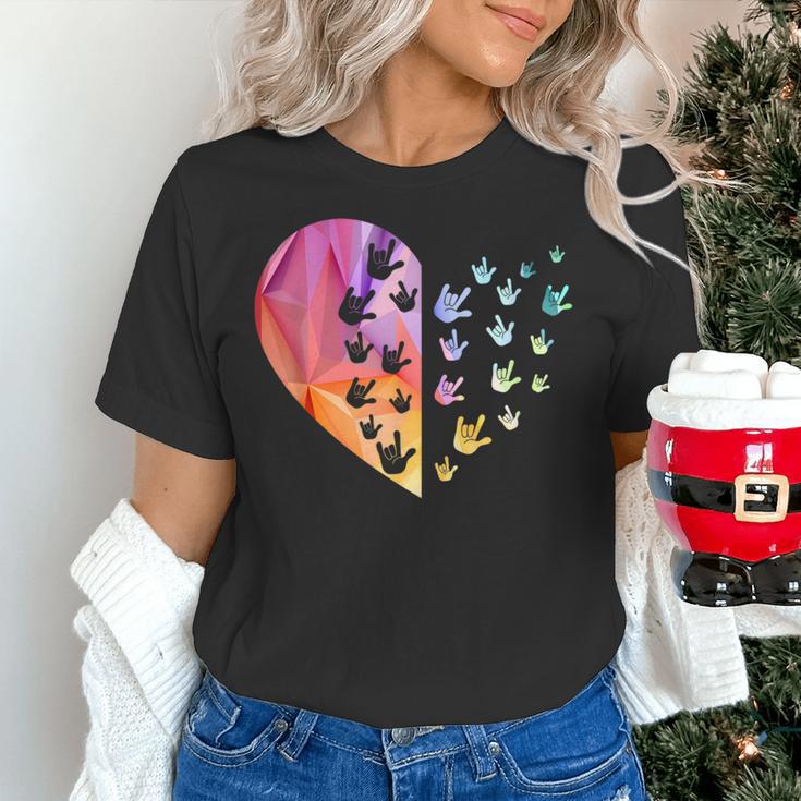 Sign Language Heart ASL For Deaf Teacher Women's T-Shirt, gift for family, gift for coworker Sign Language Heart ASL For Deaf Teacher Women's T-Shirt, gift for family, gift for coworker