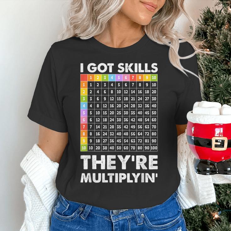 I Got Skills They'Re Multiplying Nerd Math Teacher Women's T-Shirt, gift for family, gift for coworker I Got Skills They'Re Multiplying Nerd Math Teacher Women's T-Shirt, gift for family, gift for coworker