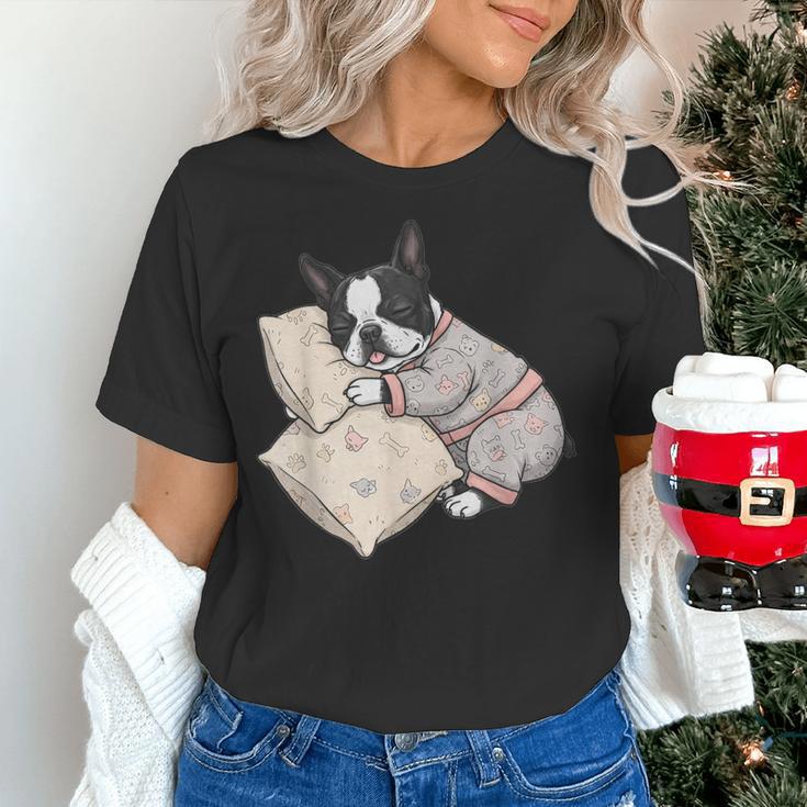 Sleepy Boston Terrier Pajama Men Women Kids Women's T-Shirt, gift for family, gift for coworker