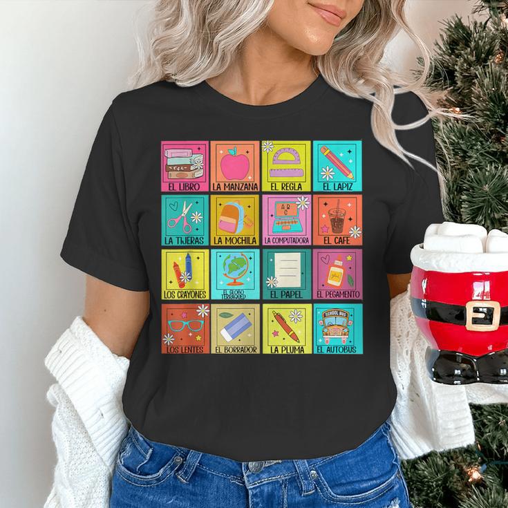 Spanish Teacher Back To School Maestra Dual Language Crew Women's T-Shirt, gift for family, gift for coworker Spanish Teacher Back To School Maestra Dual Language Crew Women's T-Shirt, gift for family, gift for coworker