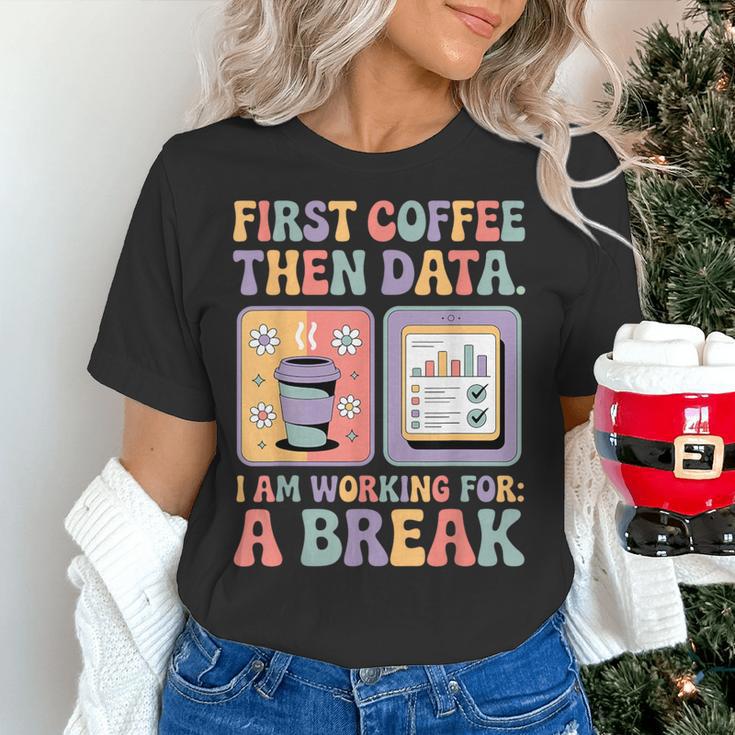 Special Education First Coffee Then Data Retro SPED Teacher Women's T-Shirt, gift for family, gift for coworker Special Education First Coffee Then Data Retro SPED Teacher Women's T-Shirt, gift for family, gift for coworker
