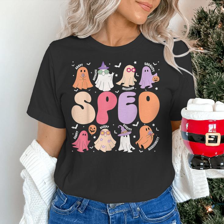 Special Education Teacher Ghosts Halloween SPED Teacher Women's T-Shirt, gift for family, gift for coworker Special Education Teacher Ghosts Halloween SPED Teacher Women's T-Shirt, gift for family, gift for coworker