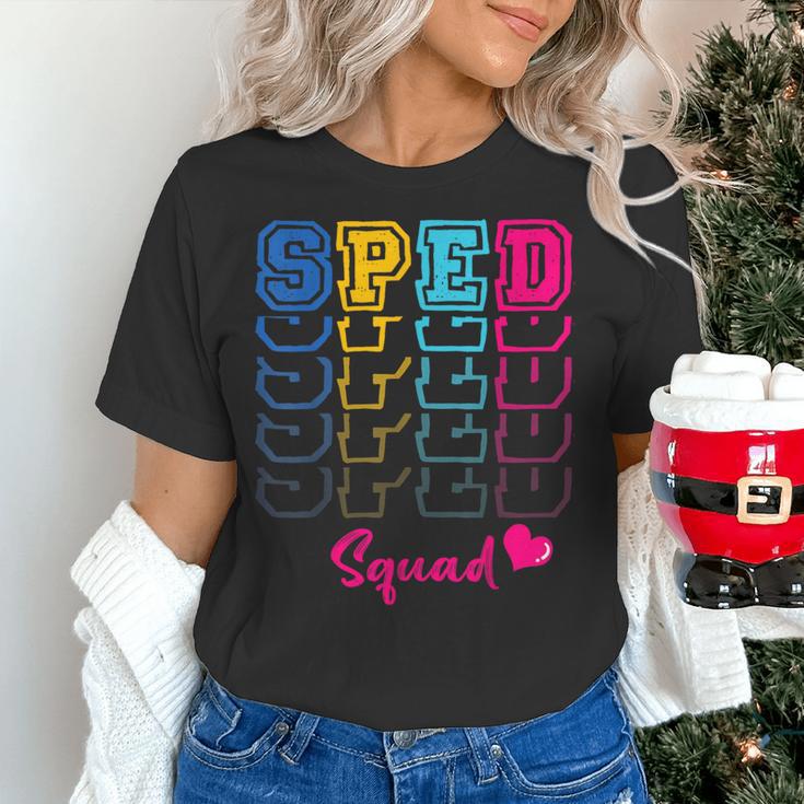 SPED Squad Proud Special Education Para Teacher Colorful Women's T-Shirt, gift for family, gift for coworker SPED Squad Proud Special Education Para Teacher Colorful Women's T-Shirt, gift for family, gift for coworker