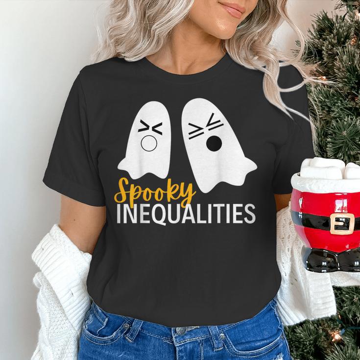 Spooky Ghost Inequalities Halloween Math Teacher Women's T-Shirt, gift for family, gift for coworker Spooky Ghost Inequalities Halloween Math Teacher Women's T-Shirt, gift for family, gift for coworker