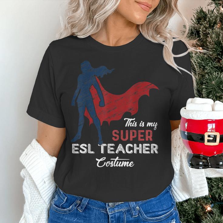 This Is My Super ESL Teacher Costume Lazy Halloween Women's T-Shirt, Super Teacher Shirts, Esl Teacher Shirts, gift for family, gift for coworker