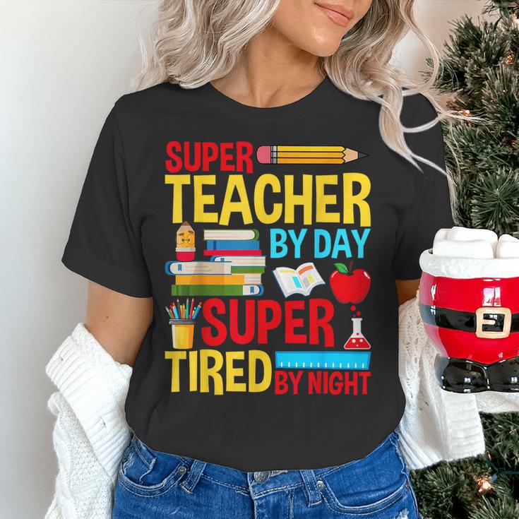 Super Teacher By Day Super Tired By Night Superhero Teacher Women's T-Shirt, Super Teacher Shirts, gift for family, gift for coworker Super Teacher By Day Super Tired By Night Superhero Teacher Women's T-Shirt, Super Teacher Shirts, gift for family, gift for coworker