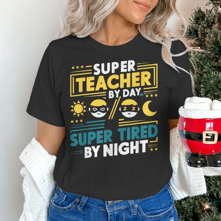 Super Teacher By Day Super Tired By Night Superheroes School Women's T-Shirt, Super Teacher Shirts, gift for family, gift for coworker