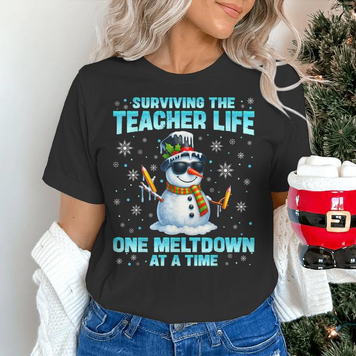 Surviving The Teacher Life Pjs Pajamas Christmas Xmas Teache Women's T-Shirt, gift for family, gift for coworker