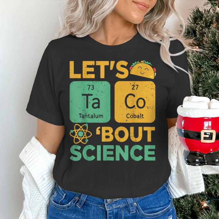 Lets Tacos Bout Science Teacher Chemistry Physics Women's T-Shirt, Science Teacher Shirts, gift for family, gift for coworker