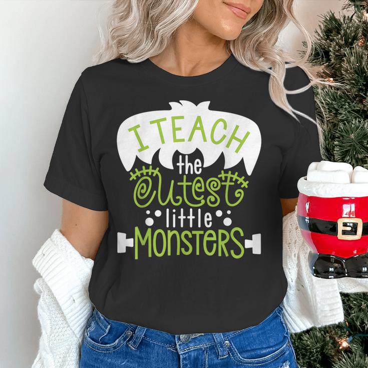 I Teach The Cutest Little Monsters Halloween Teacher Spooky Women's T-Shirt, gift for family, gift for coworker