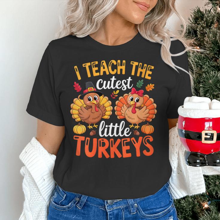 I Teach The Cutest Little Turkeys Teacher Thanksgiving Women's T-Shirt, gift for family, gift for coworker