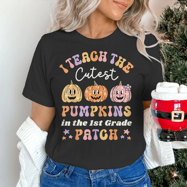 I Teach The Cutest Pumpkins In The Patch 1st Grade Teacher For Men Women Kids Women's T-Shirt, gift for family, gift for coworker