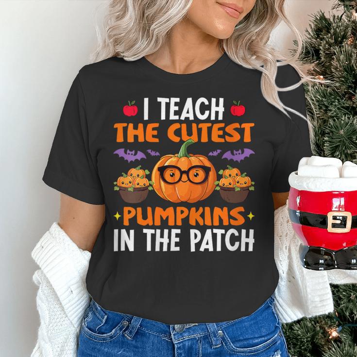 I Teach The Cutest Pumpkins In The Patch Halloween Teacher Women's T-Shirt, gift for family, gift for coworker