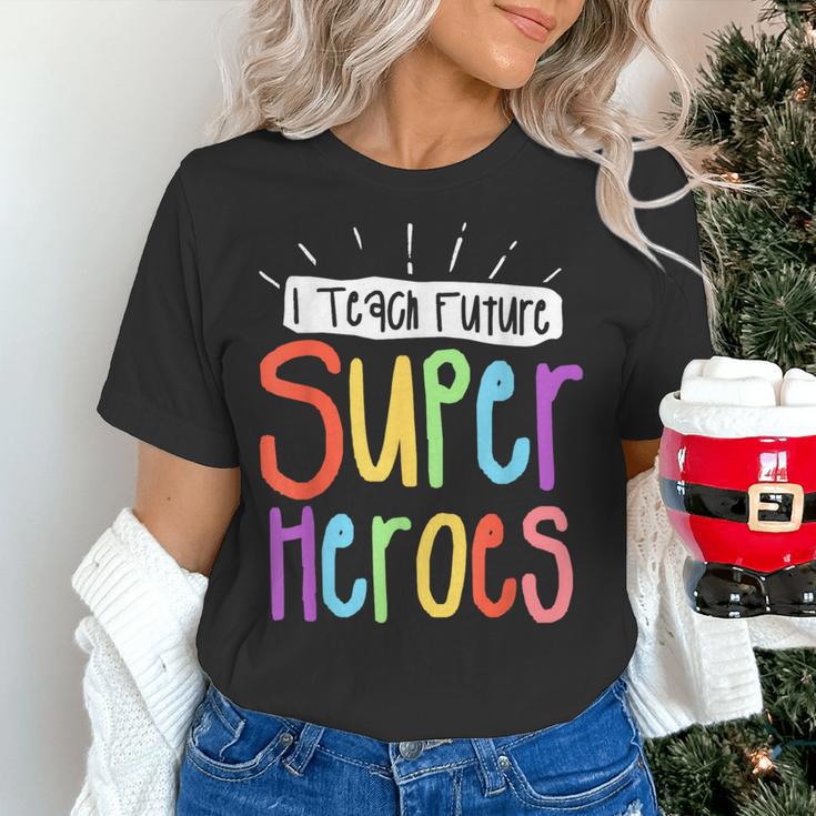 I Teach Future Superheroes Teacher Teaching Women's T-Shirt, Future Teacher Shirts, gift for family, gift for coworker